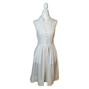 Plenty by Tracy Reese White Eyelet Sleeveless Racerback Shirt Dress